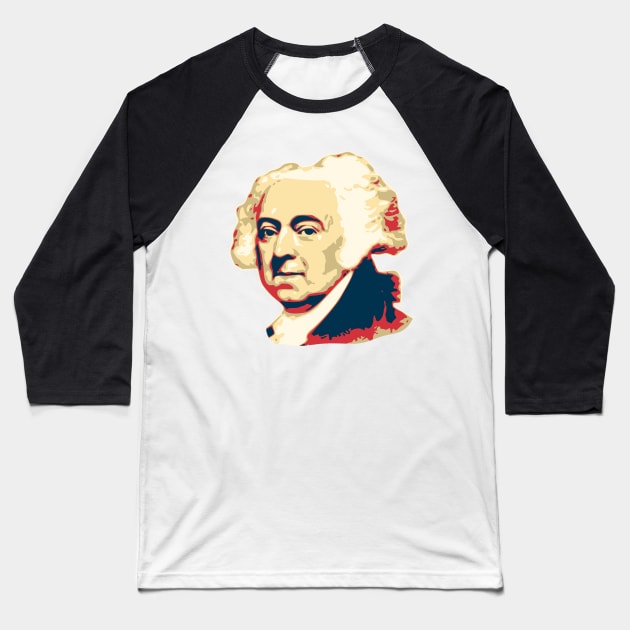 John Adams Pop Art Baseball T-Shirt by Nerd_art